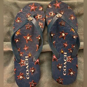 NEW - Coach Flip flops blue size 7/8